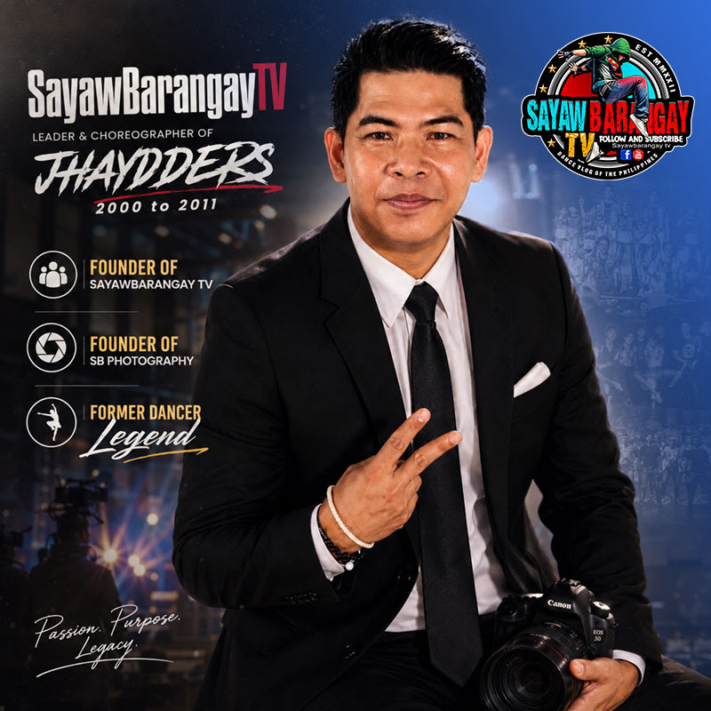 <h1>WALL of LEGENDS</h1>
<h2>SayawBarangayTV</h2>
<h3>Year Est.: May 5, 2022</h3>
<h3>Location: Las Pinas</h3>
<h3>Founder Of SayawBarangay TV & SB Photography</h3>
<h3>Leader & Choreographer Of JHAYDDERS year 2000 to 2011</h3>
<h3>Legend</h3>
<h3>Former Dancer</h3>